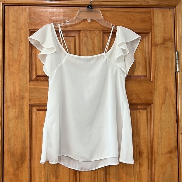 ASOS Cold Shoulder Flutter Sleeve Shirt - Picture 3 of 3